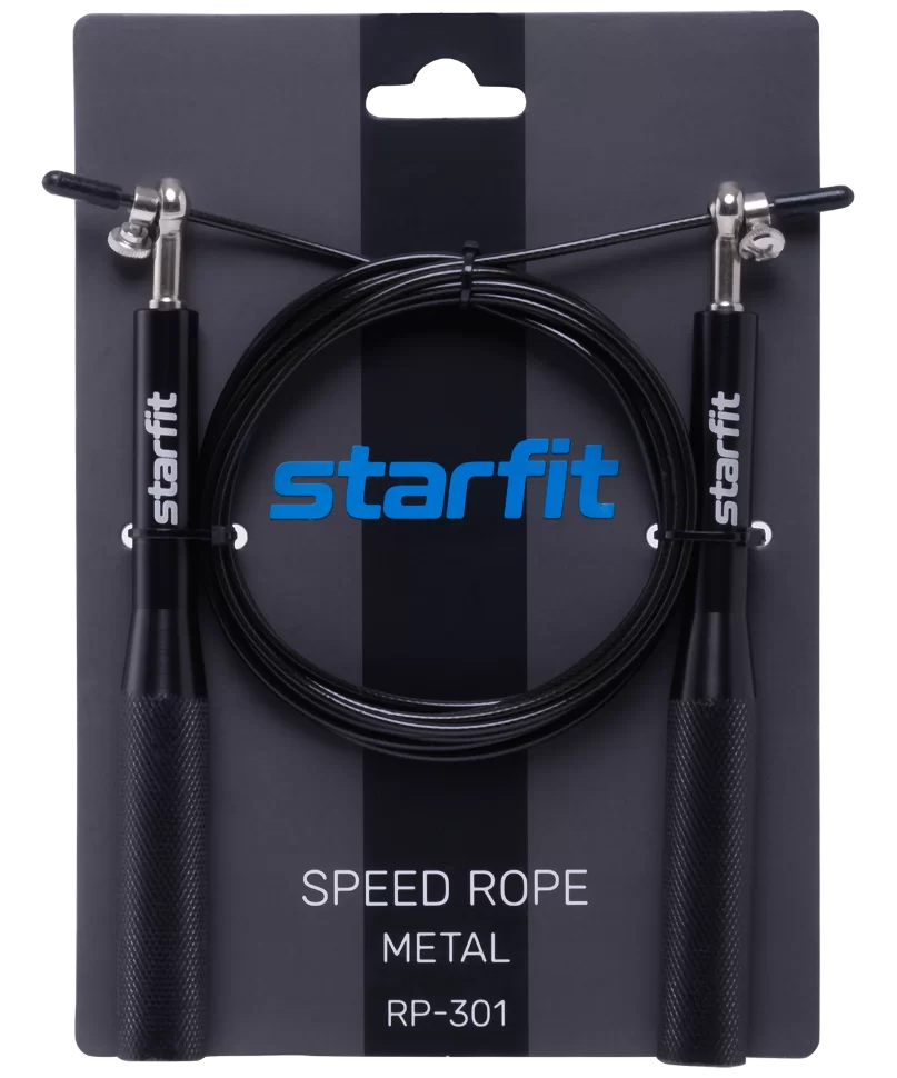 Реальное фото Скакалка StarFit RP-301 скоростная с металлическими ручками черная УТ-00016668 от магазина СпортСЕ