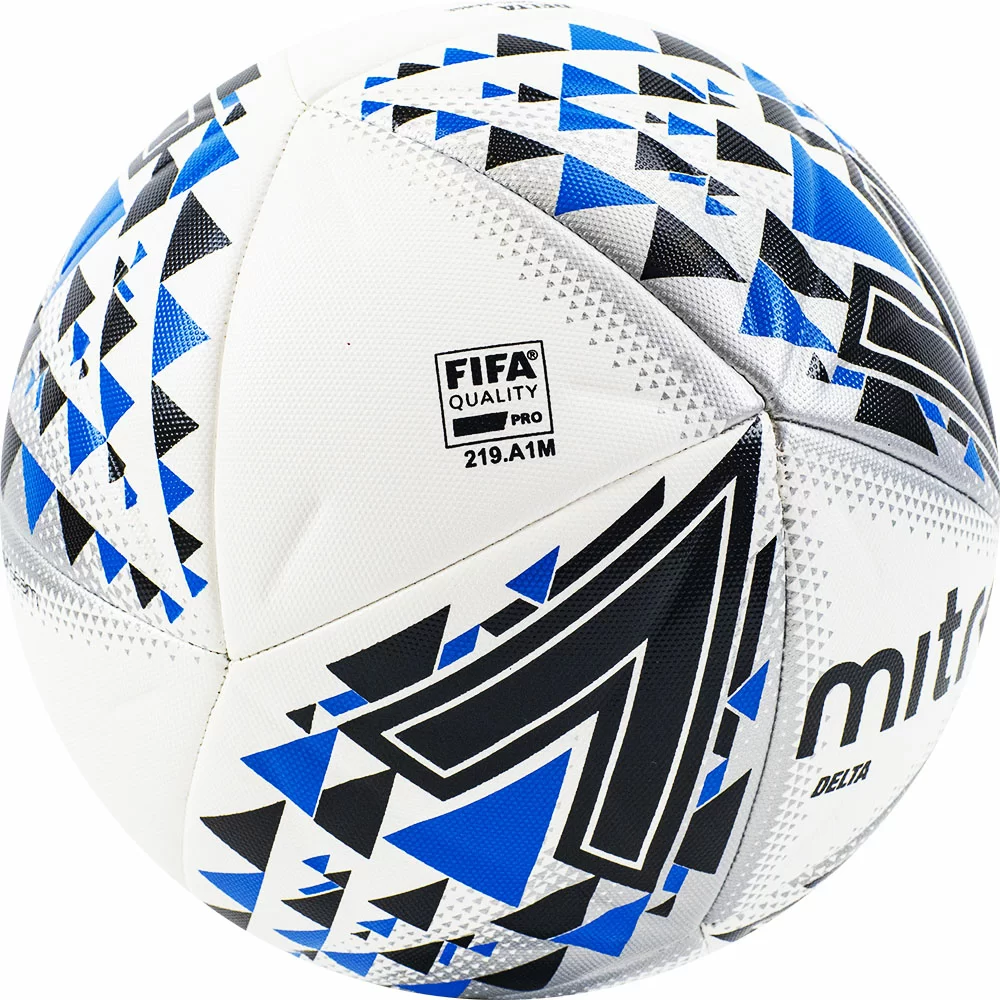 Реальное фото Мяч футбольный Mitre Delta FIFA PRO р.5 14п ТПУ термосш. бело-черн-син BB1114WKL от магазина СпортСЕ