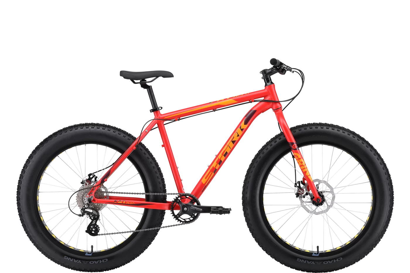 Реальное фото Велосипед Stark Fat 26.3 D(2024)  красный/оранжевый от магазина СпортСЕ