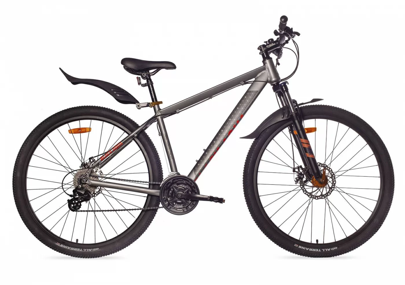 Реальное фото Велосипед Black Aqua Cross 2992 D matt 29" серый-оранжевый GL-504D от магазина СпортСЕ