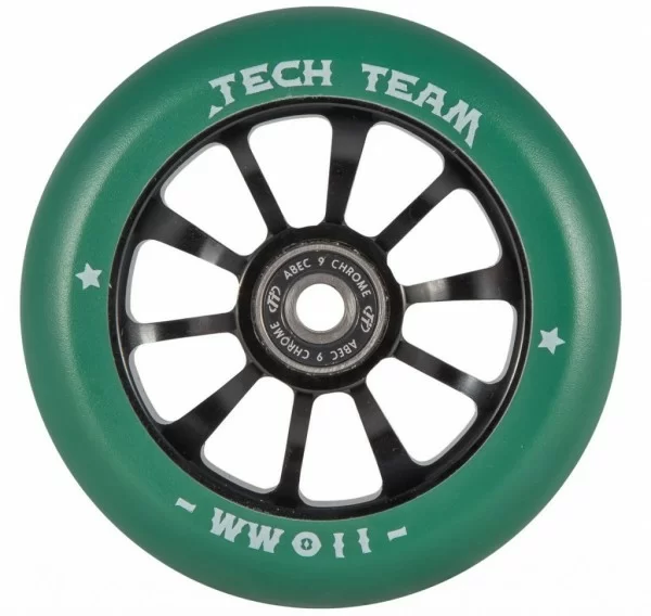 Реальное фото Колесо для самоката TechTeam X-Treme 110 мм Форма Winner зелен. от магазина СпортСЕ
