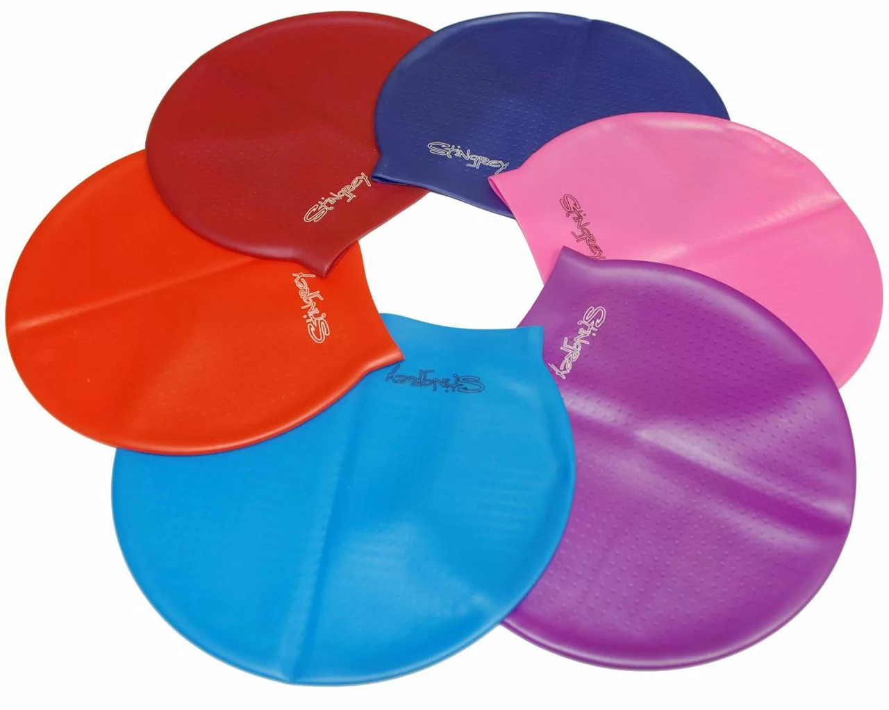 Реальное фото Шапочка для плавания Stingrey одноцветная с внутренней рельефной структурой силикон XA от магазина СпортСЕ