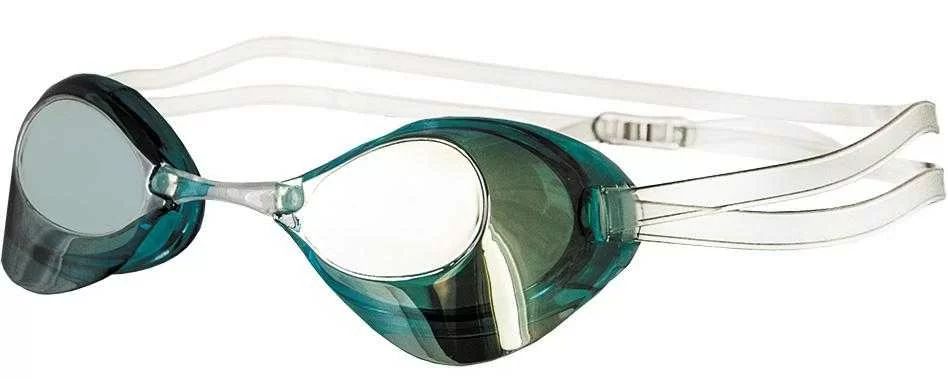 Реальное фото Очки для плавания Atemi R302M стартовые зеркальные силикон голубые от магазина СпортСЕ