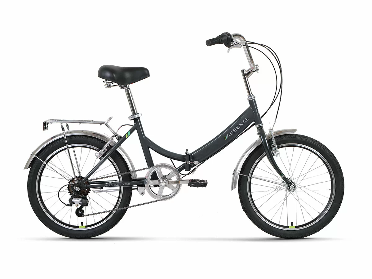 Реальное фото Велосипед Forward Arsenal 20 2.0 (2022)  темно-серый/зеленый RBK22FW20536 от магазина СпортСЕ