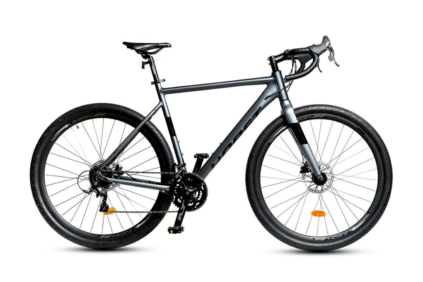 Реальное фото Велосипед HORST Caliber 2024 Серо-чёрный от магазина СпортСЕ