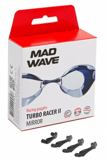 Реальное фото Очки для плавания Mad Wave Turbo Racer II Mirror стартовые синий M0458 07 0 03W от магазина СпортСЕ