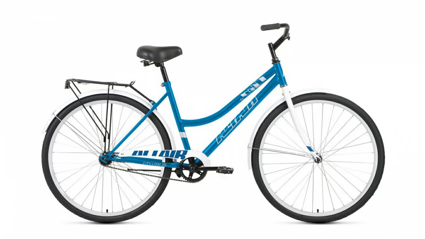 Реальное фото Велосипед Altair City low 28 (2022) голубой/белый RBK22AL28024 от магазина СпортСЕ