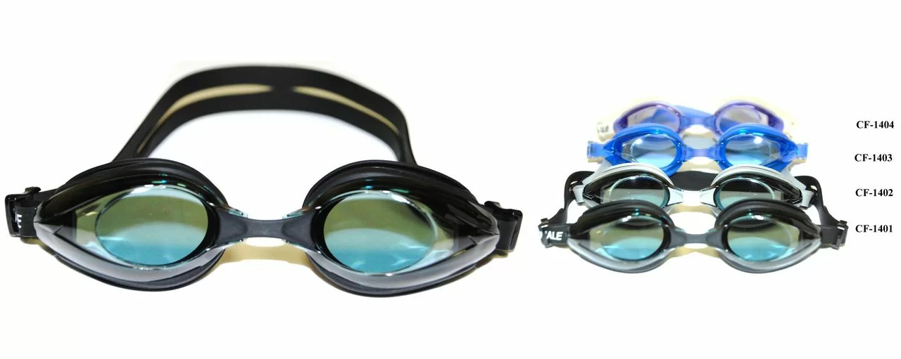 Реальное фото Очки для плавания Whale Y01401(CF-1401) подростковые оправа черная стекло черное Y01401(CF-1401) от магазина СпортСЕ