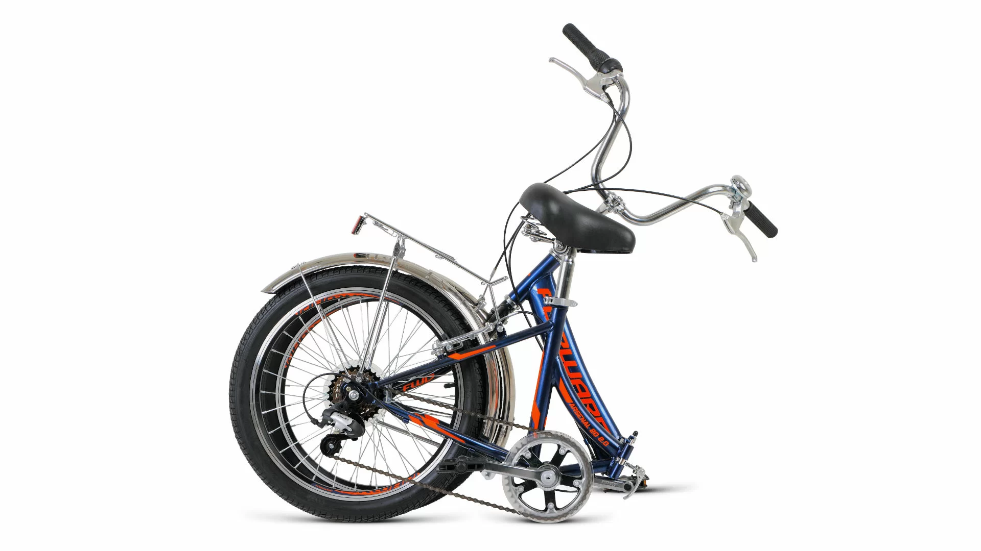 Реальное фото Велосипед Forward Arsenal 20 2.0 (2021) темно-синий/оранжевый RBKW1YF06008 от магазина СпортСЕ