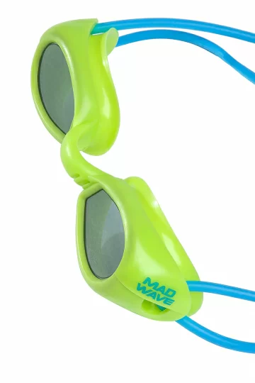 Реальное фото Очки для плавания Mad Wave Comet Kids green M0410 03 0 10W от магазина СпортСЕ