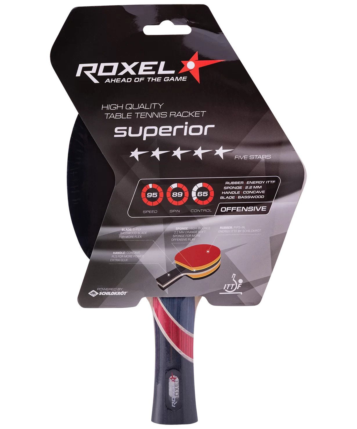 Реальное фото Ракетка для настольного тенниса Roxel 5* Superior коническая УТ-00015359 от магазина СпортСЕ