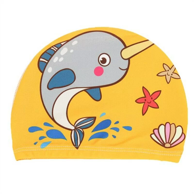 Реальное фото Шапочка для плавания E38889-5 детская текстиль Дельфин 10020776 от магазина СпортСЕ