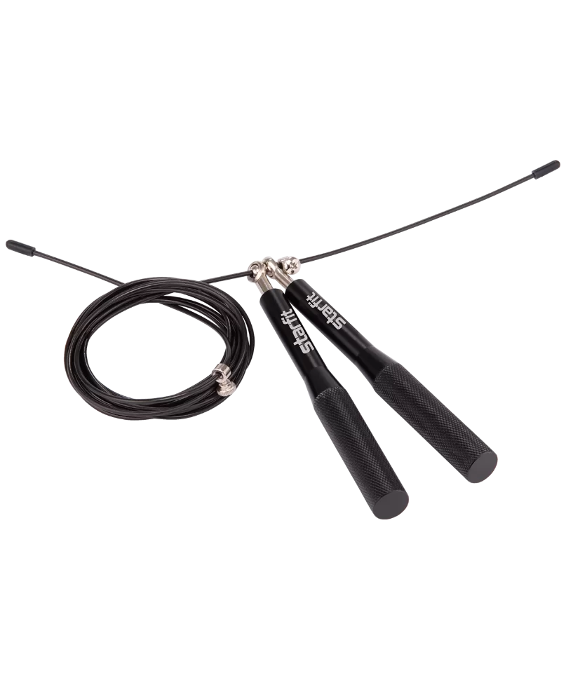 Реальное фото Скакалка StarFit RP-301 скоростная с металлическими ручками черная УТ-00016668 от магазина СпортСЕ
