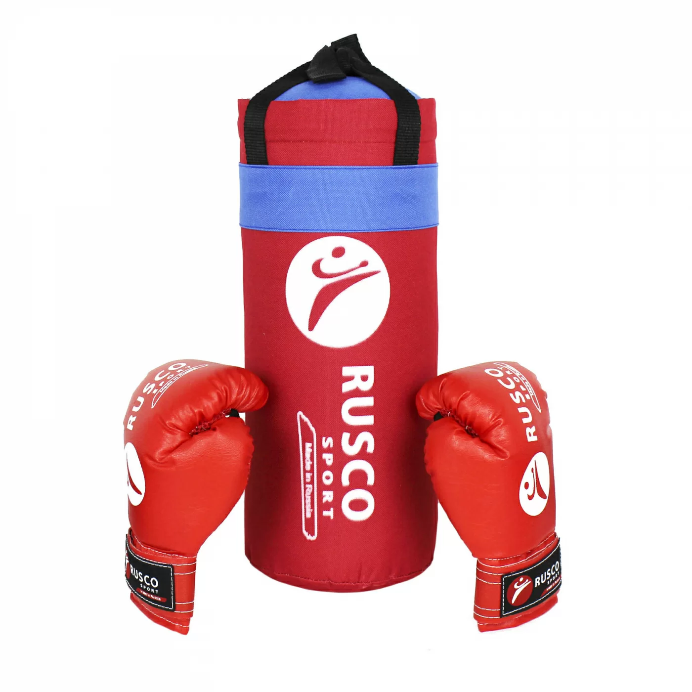 Реальное фото Набор боксерский для начинающих RuscoSport (мешок 13 кг + перчатки бокс. 6 oz) красный от магазина СпортСЕ