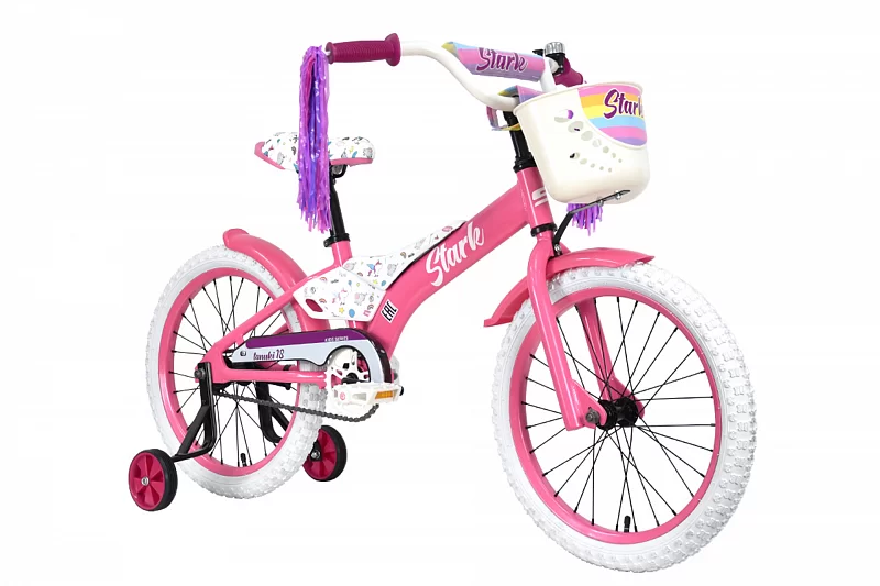 Реальное фото Велосипед Stark Tanuki 18 Girl (2023) розовый/фиолетовый/черный от магазина СпортСЕ