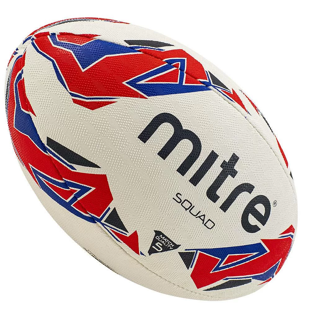 Реальное фото Мяч для регби Mitre SQUAD  р.5 резина вес 350 г бело-сине-красный BB1152WP4 от магазина СпортСЕ