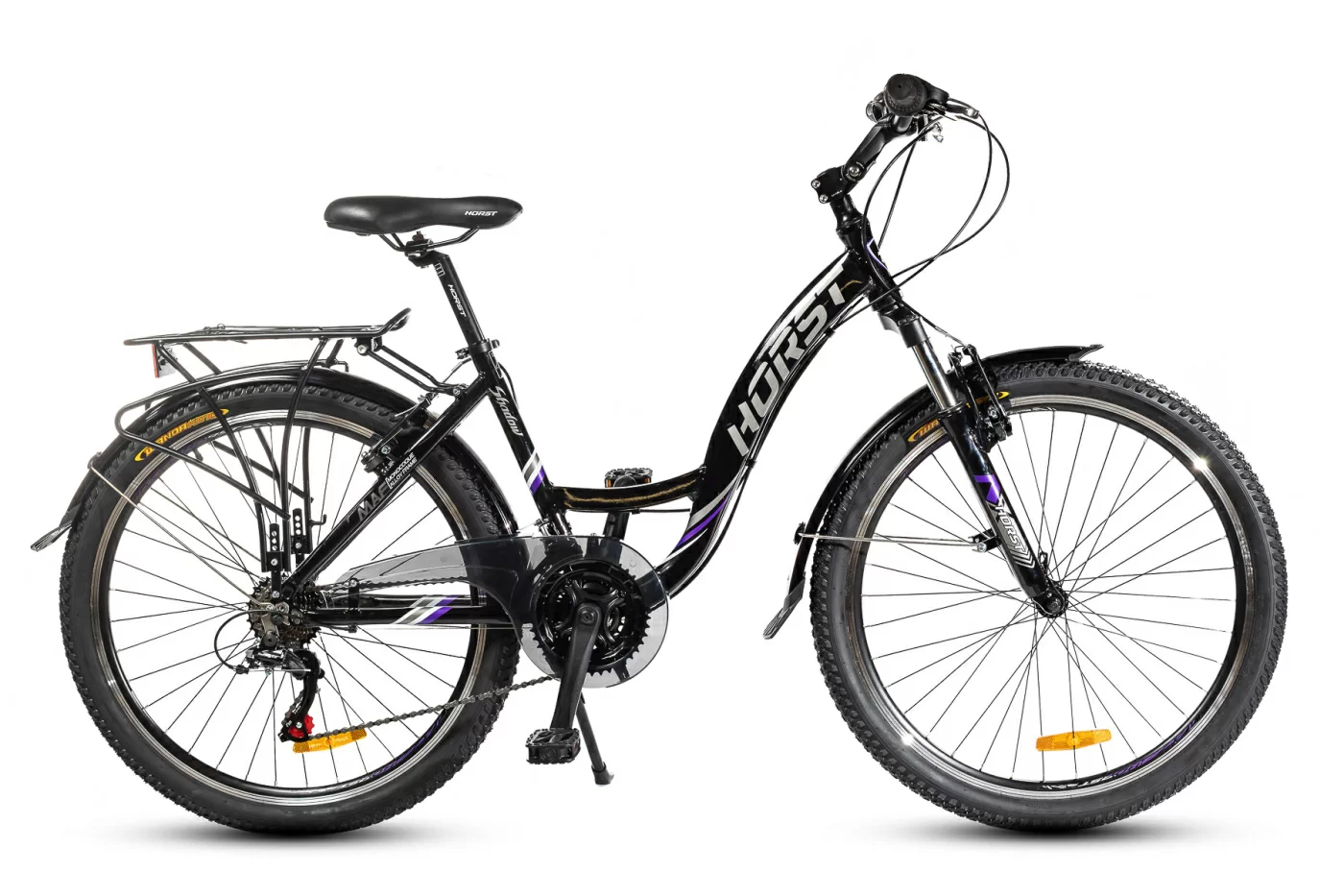 Реальное фото Велосипед HORST Shadow 2022 Чёрно-серо-фиолетовый от магазина СпортСЕ