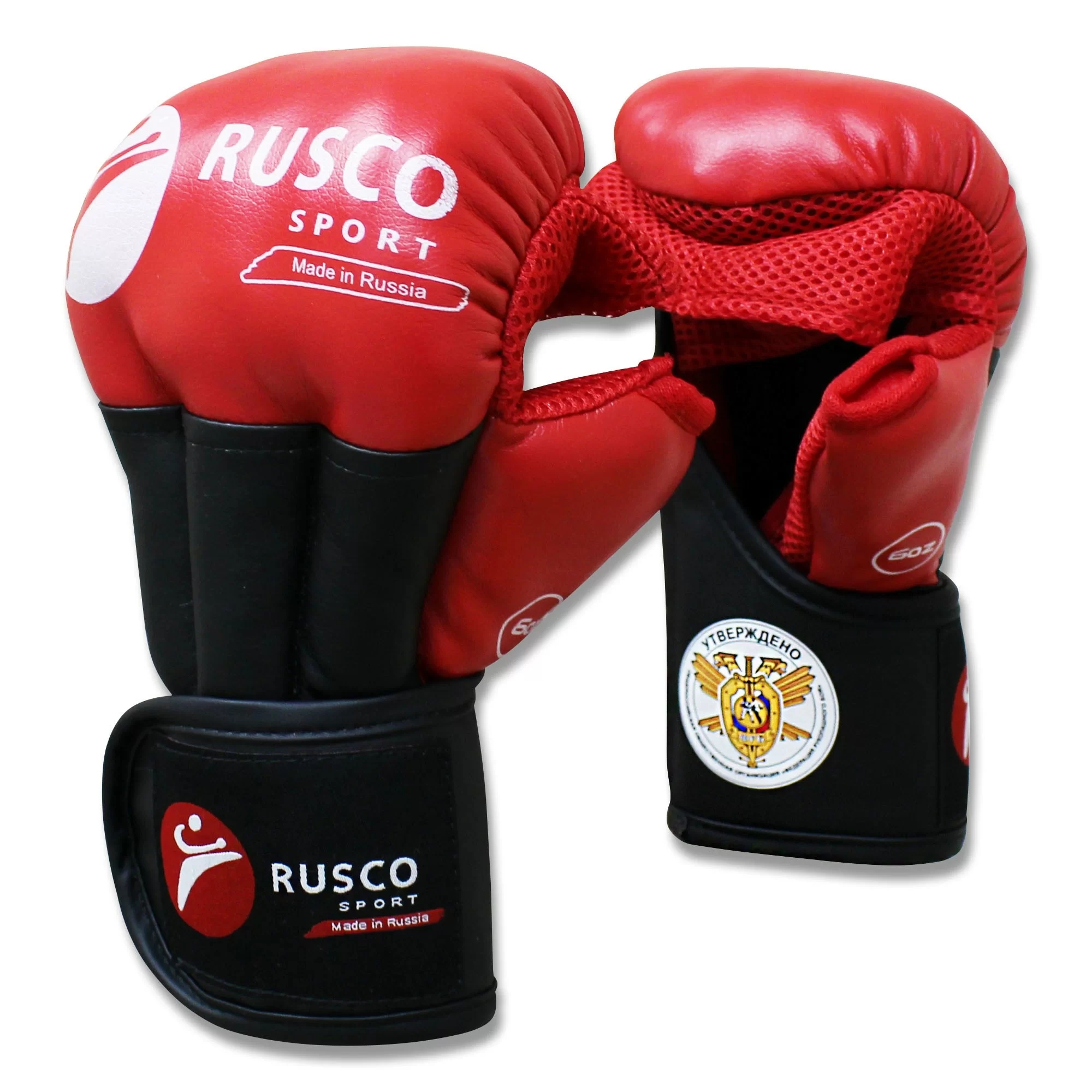 Реальное фото Перчатки для рукопашного боя Rusco Sport Pro красные от магазина СпортСЕ