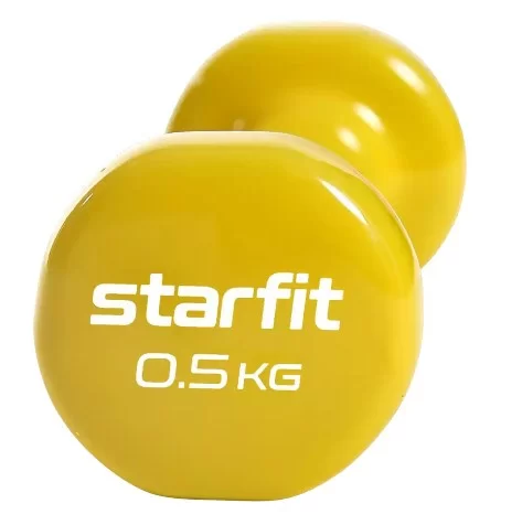 Реальное фото Гантели виниловые 0.5 кг StarFit Core DB-101 желтый (пара) УТ-00020380 от магазина СпортСЕ