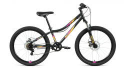 Велосипед Forward Iris 24 2.0 D (2022) черный/розовый RBK22FW24732