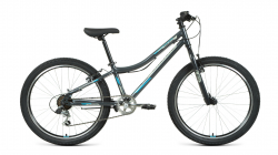 Велосипед Forward Titan 24 1.0 (2022) темно-серый/бирюзовый RBK22FW24018