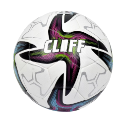 Мяч футбольный Cliff №5 PU Hibrid бело-розово-синий 3256