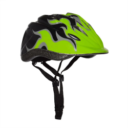 Шлем Flame с регулировкой размера (50-57) черный/зеленый