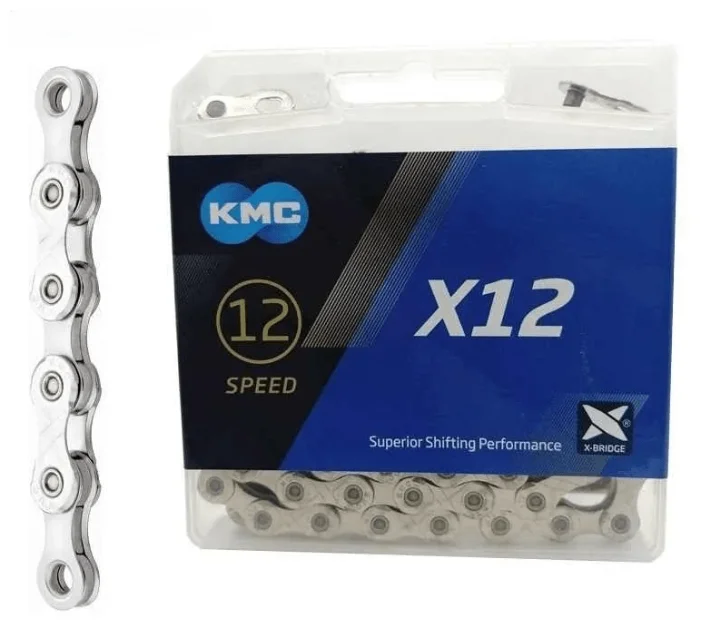 Реальное фото Цепь KMC x12 NP/BKS 126 звеньев с замком в упаковке ZTB22304 от магазина СпортСЕ