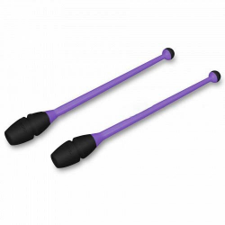 Булавы для гимнастики 36 см Indigo вставляющиеся (пластик, каучук) фиолетово-черные IN017