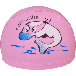Шапочка для плавания E41274 детская ПУ Дельфин розовая 10021838