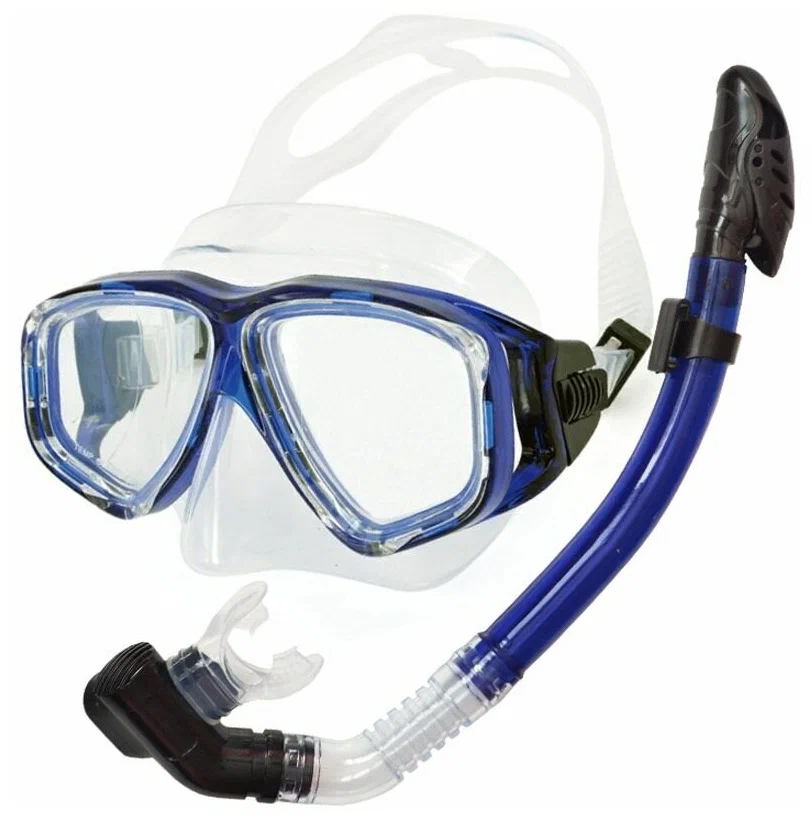 Реальное фото Набор для плавания E39237 взрослый маска+трубка (силикон) синий 10021317 от магазина СпортСЕ