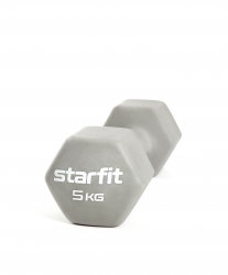 Гантель неопреновая 5 кг StartFit DB-201 тепло-серый пастель УТ-00018835