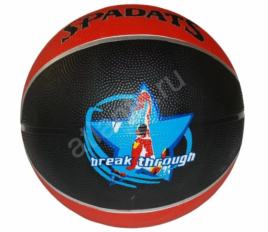 Реальное фото Мяч баскетбольный Spadats SP-406CD № 7 резина диз., серебряные полоски от магазина СпортСЕ