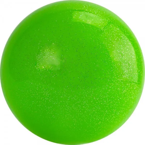 Реальное фото Мяч для художественной гимнастики 15 см AGP-15-05 ПВХ зеленый с блестками от магазина СпортСЕ