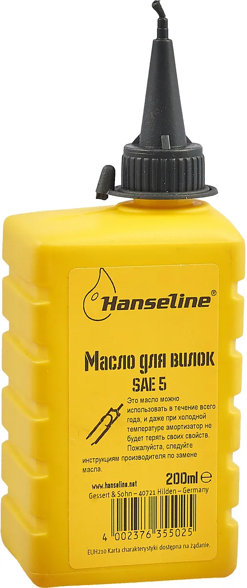 Реальное фото Масло Hanseline Fork oil для вилок и амортизаторов 200 мл SAE5 355025 от магазина СпортСЕ