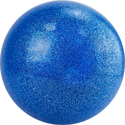 Мяч для художественной гимнастики 15 см AGP-15-01 ПВХ синий с блестками