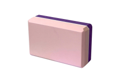 Блок для йоги полумягкий 223х150х76мм фиолет-розовый E29313-7