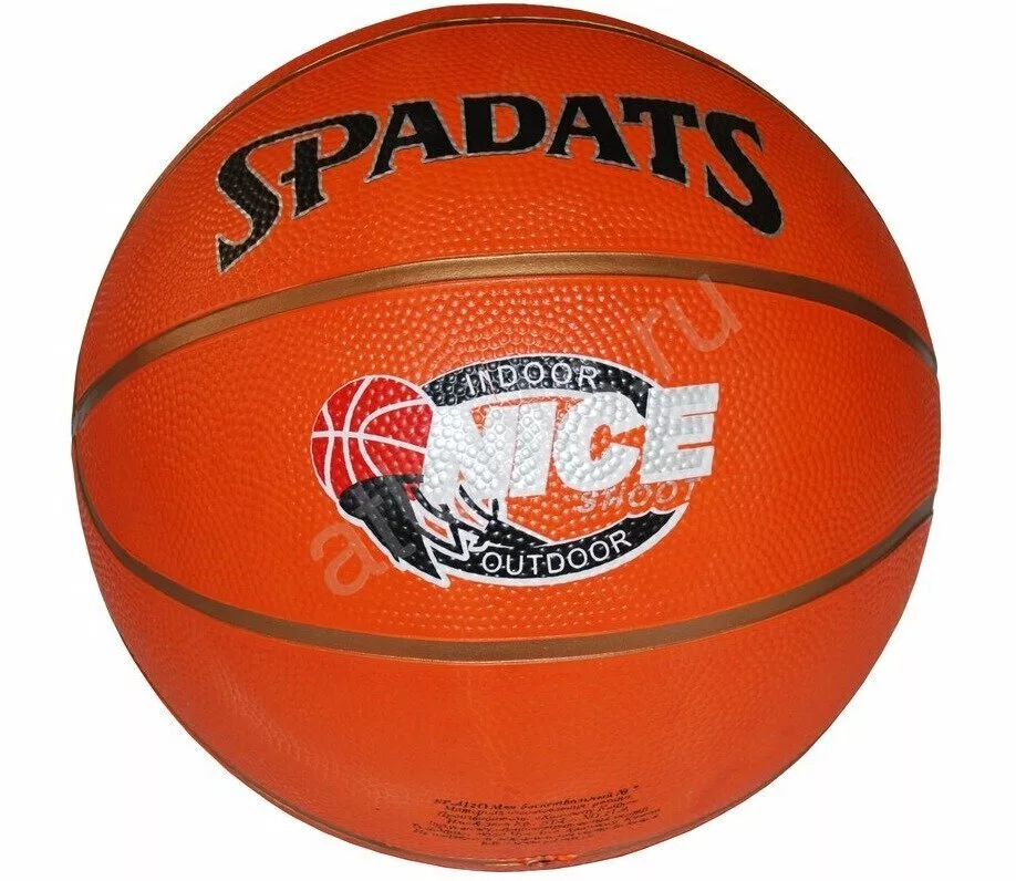 Реальное фото Мяч баскетбольный Spadats SP-412O № 7 резина оранжевый золотые полоски от магазина СпортСЕ